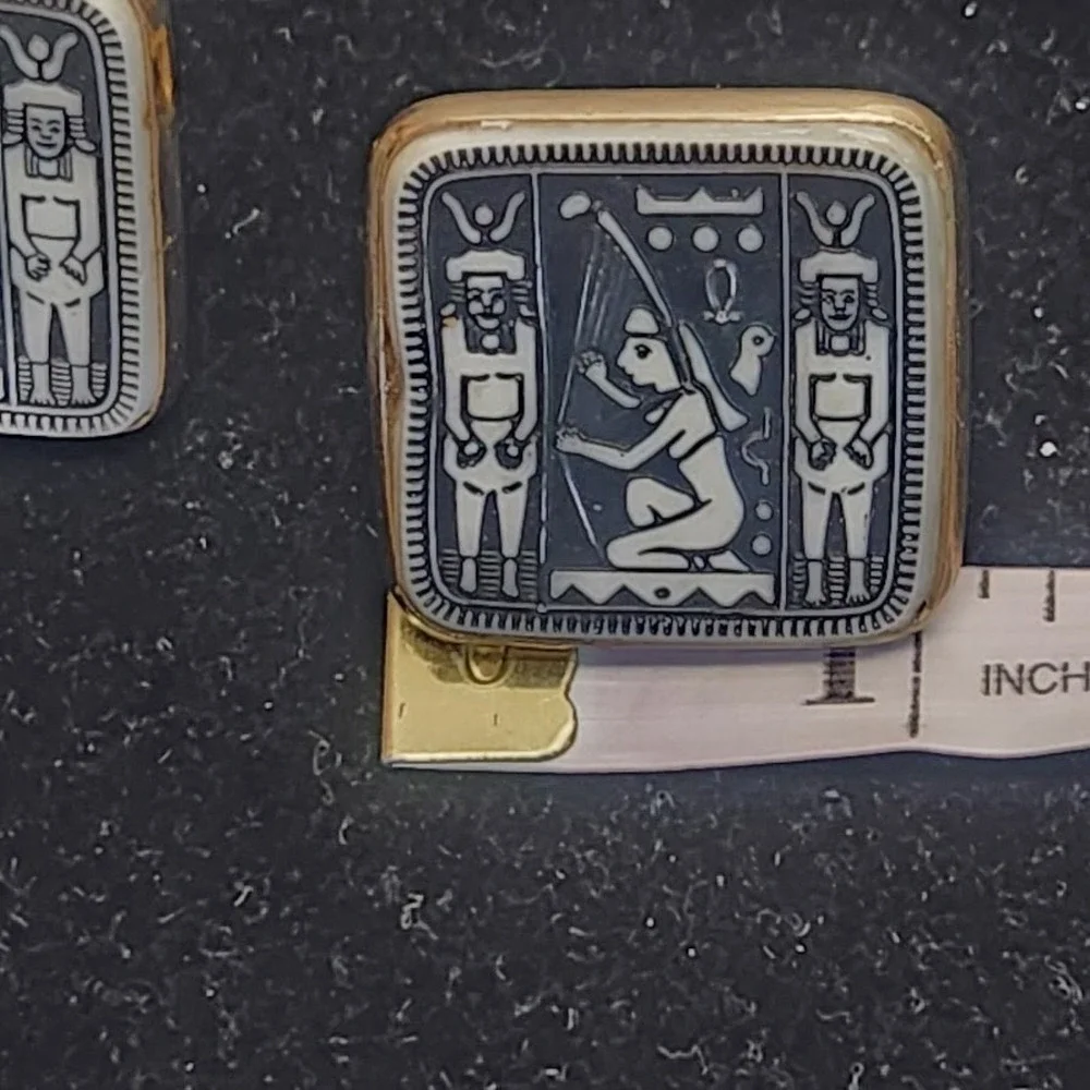 Egyptian Revival Panel Cufflinks‎